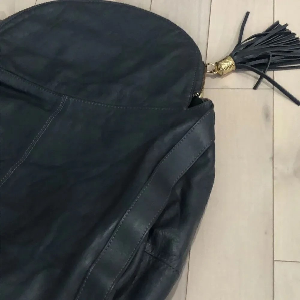 Onna Ehrlich Women's Leather Satchel Shoulder Bag Black